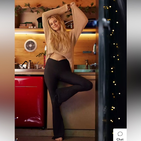 OFFLINE By Aerie Real Me Waffle High Waisted Ruched Flare Legging XS Short - Picture 8 of 8